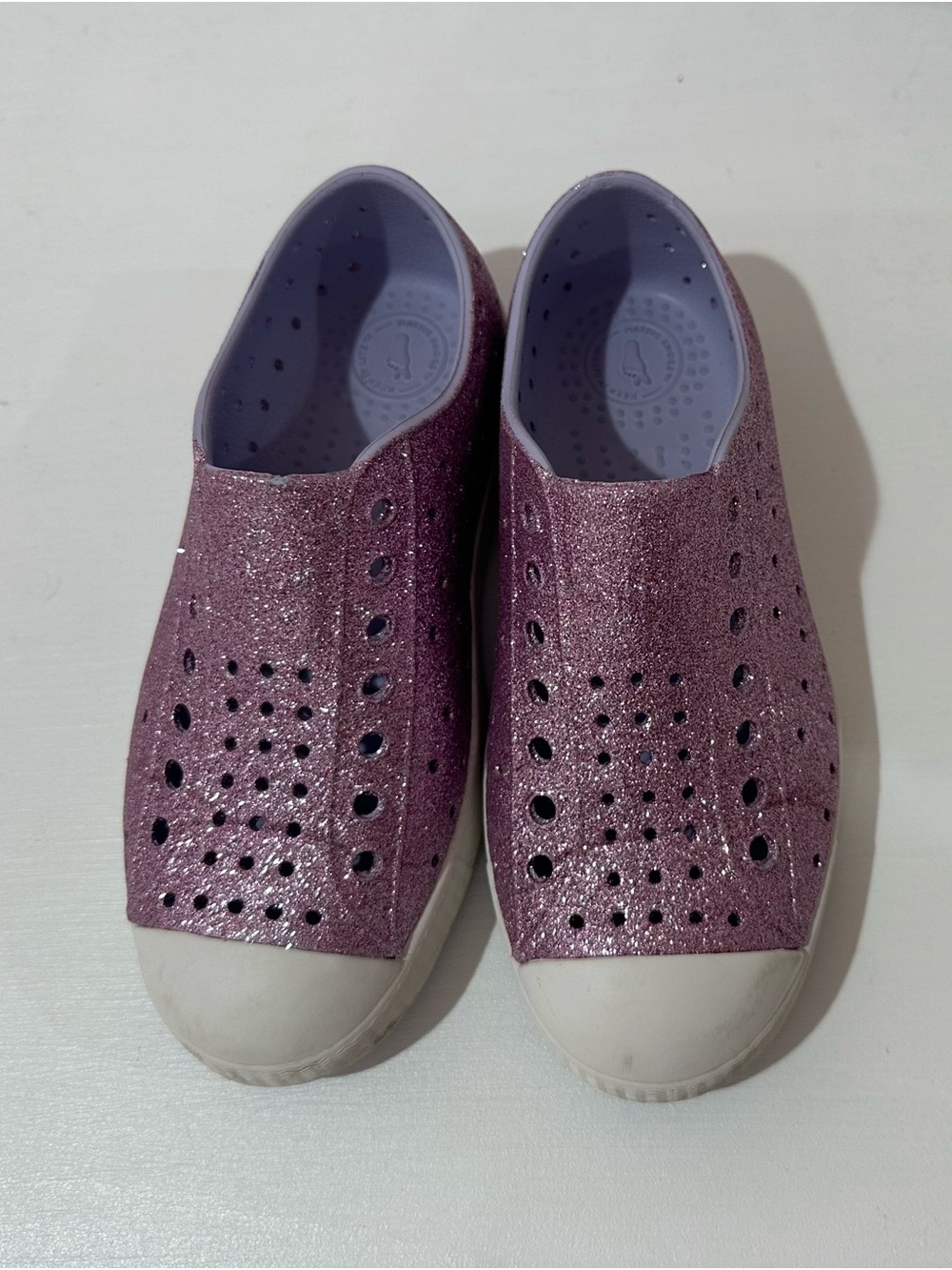 Native Shoes Jefferson Sneaker size C13 purple glitter